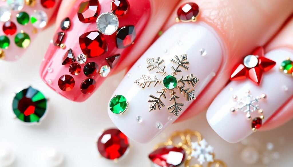 festive nail gems