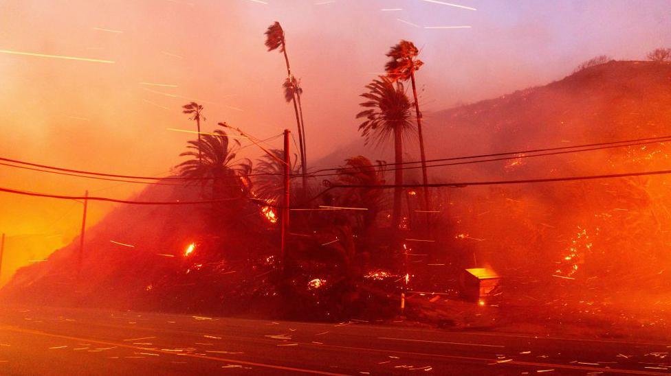 Santa Ana winds wildfire

