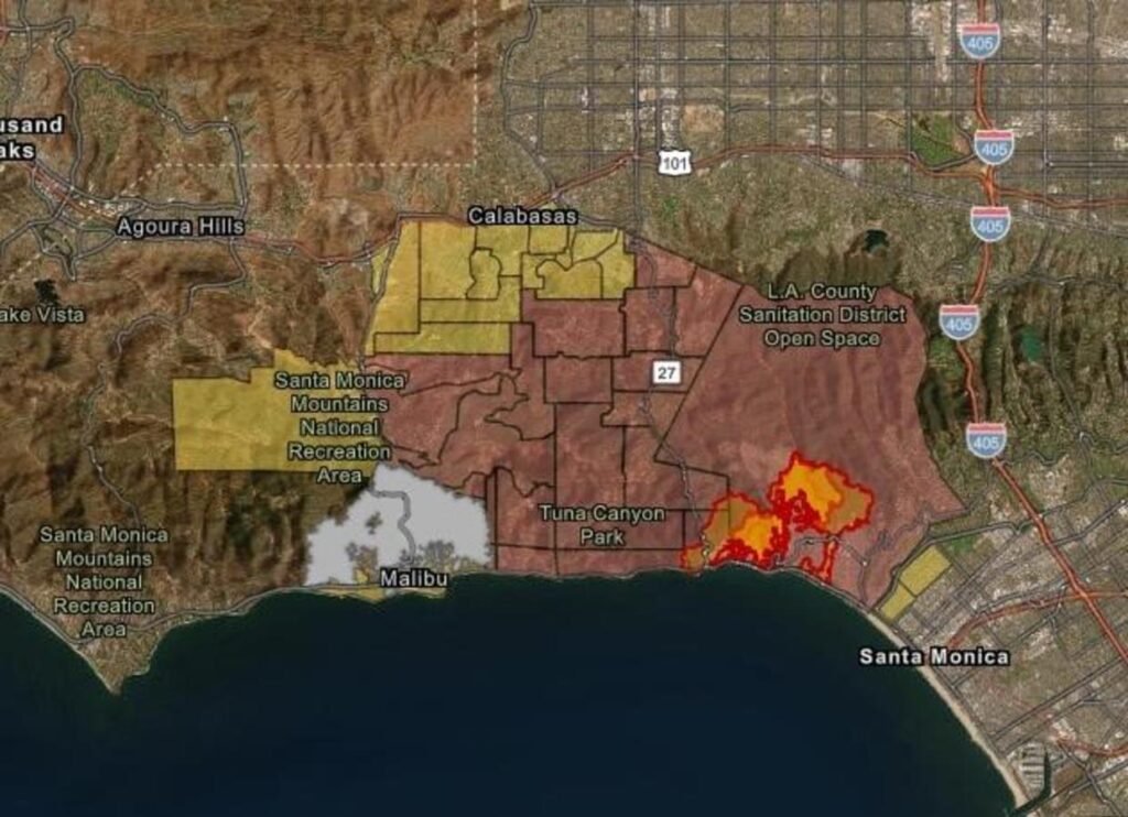 Santa Ana winds wildfire
