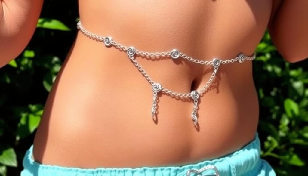 silver belly chain