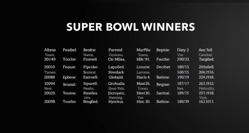 Who was the last 10 Super Bowl winners